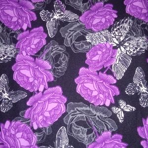 "Purple Rose Butterfly" Capri Leggings